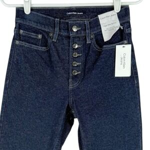 Calvin Klein Women's Stretch Blue Ankle Jeans Size 26 High Rise Skinny NWT